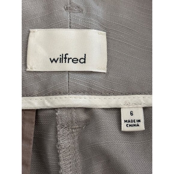 Aritzia Wilfred Marne Gray High Waist Tie Front‎ Paperbag Linen Blend Shorts 6 - Picture 8 of 9